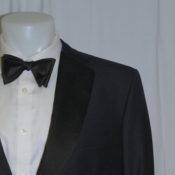 Brioni NM Colosse Recent Solid Black One Button Tuxedo 44R - Picture 1 of 16